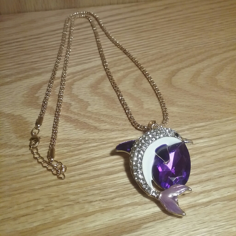 Purple Dolphin Necklace